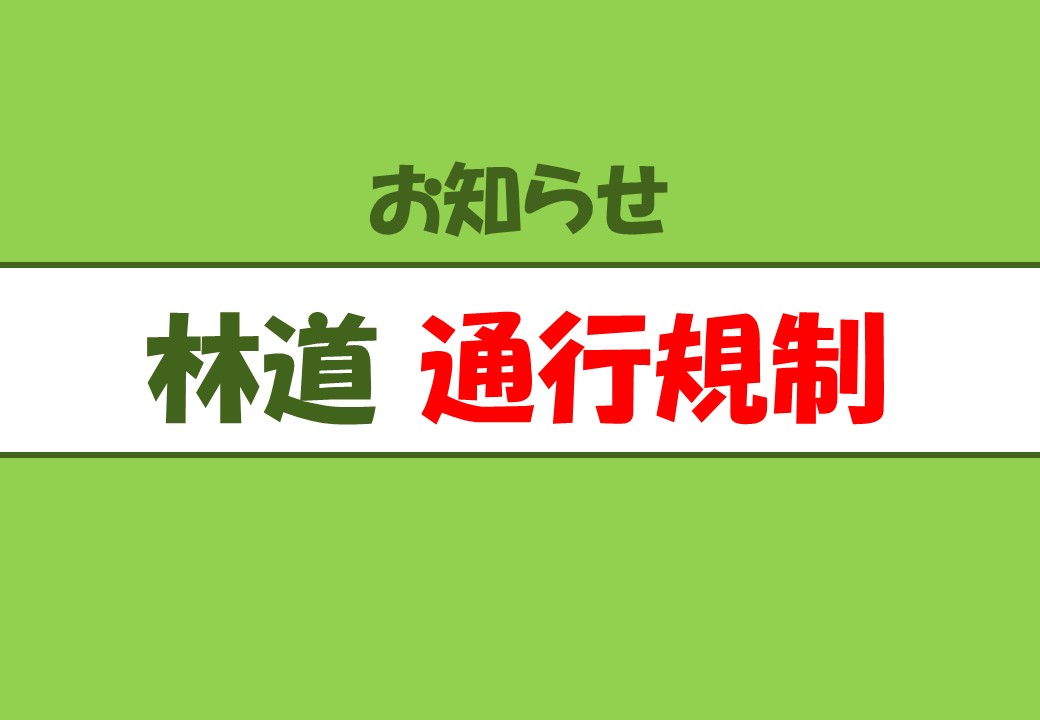 【林道南アルプス線】　通行規制